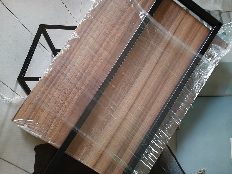 Stolik nowy loft biurko pod laptopa pomocniczy boczny wsuwany kawowy m