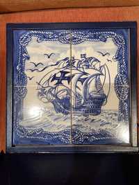 Conjunto único de azulejos caravela