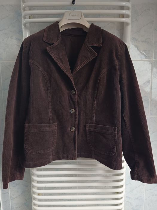 Sztruksowa czekoladowa marynarka Kortex rozm.42