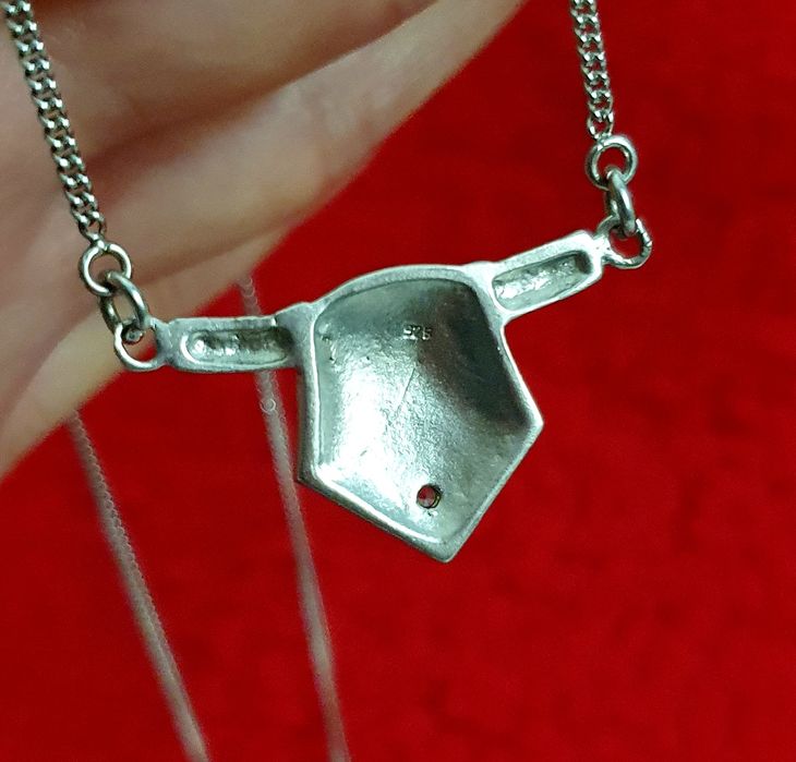 Naszyjnik Modernistyczny srebro 925 złocenie