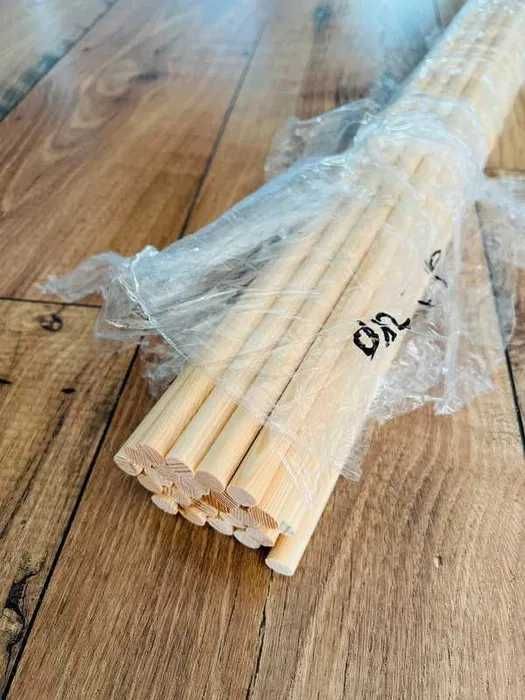 Wałeczek kijek prosty sosnowy do makramy 12 mm 25 sztuk