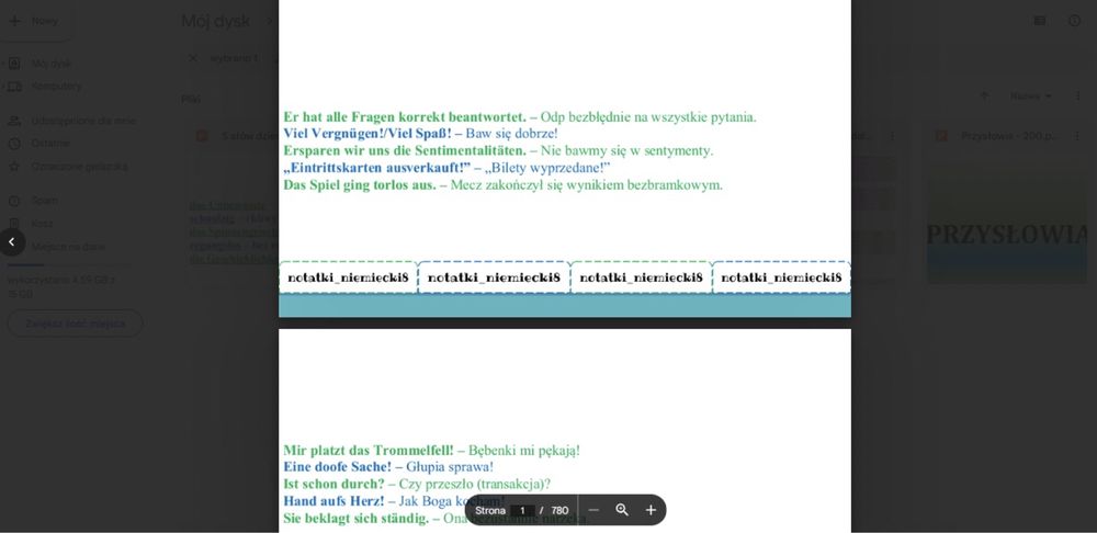 Materiały język niemiecki notatki matura liceum nauka języka