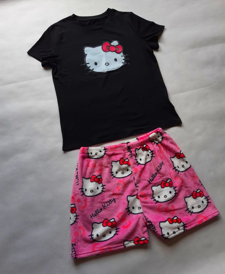 Komplet Spodenki + Koszulka T-shirt Hello Kitty rozmiar L Nowe