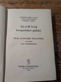 Słownik hiszpansko-polski. Zarys gramatyki hiszpańskiej. 1961rw.