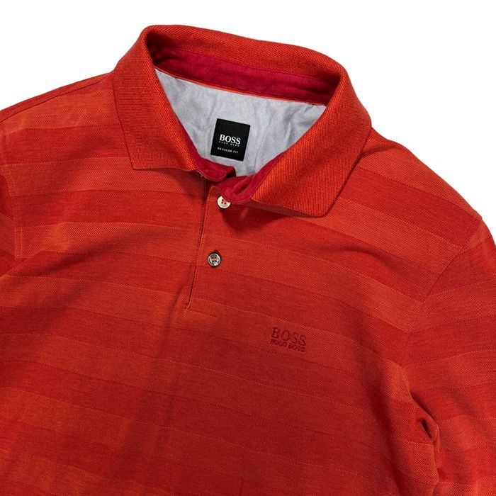HUGO BOSS koszulka polo z długim rękawem męska XL / L w paski rugby