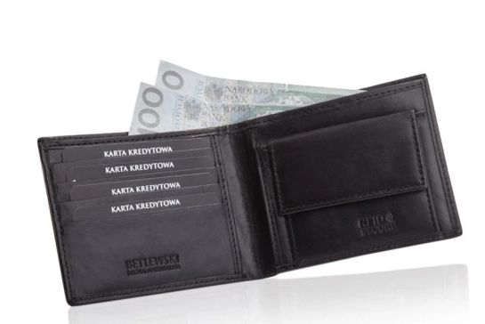 Nowy skórzany portfel męski Betlewski