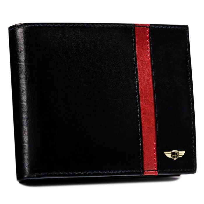 skórzany portfel męski w orientacji poziomej — peterson