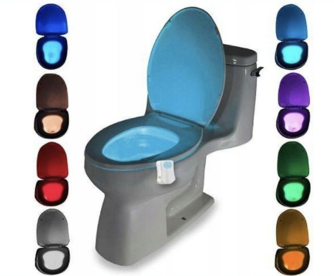Podświetlenie WC 2x Lampka Nocna LED Czujnik Ruchu Wodoodporna 8 kolor