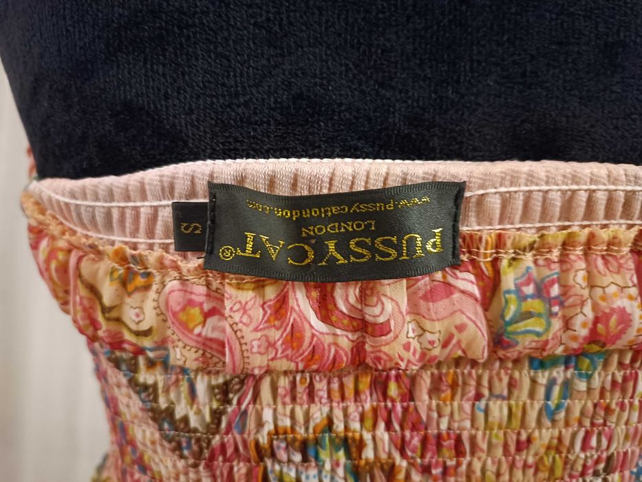 Sukienka plażowa szyfonowa różowa, Boho, Pussycat London, S/36