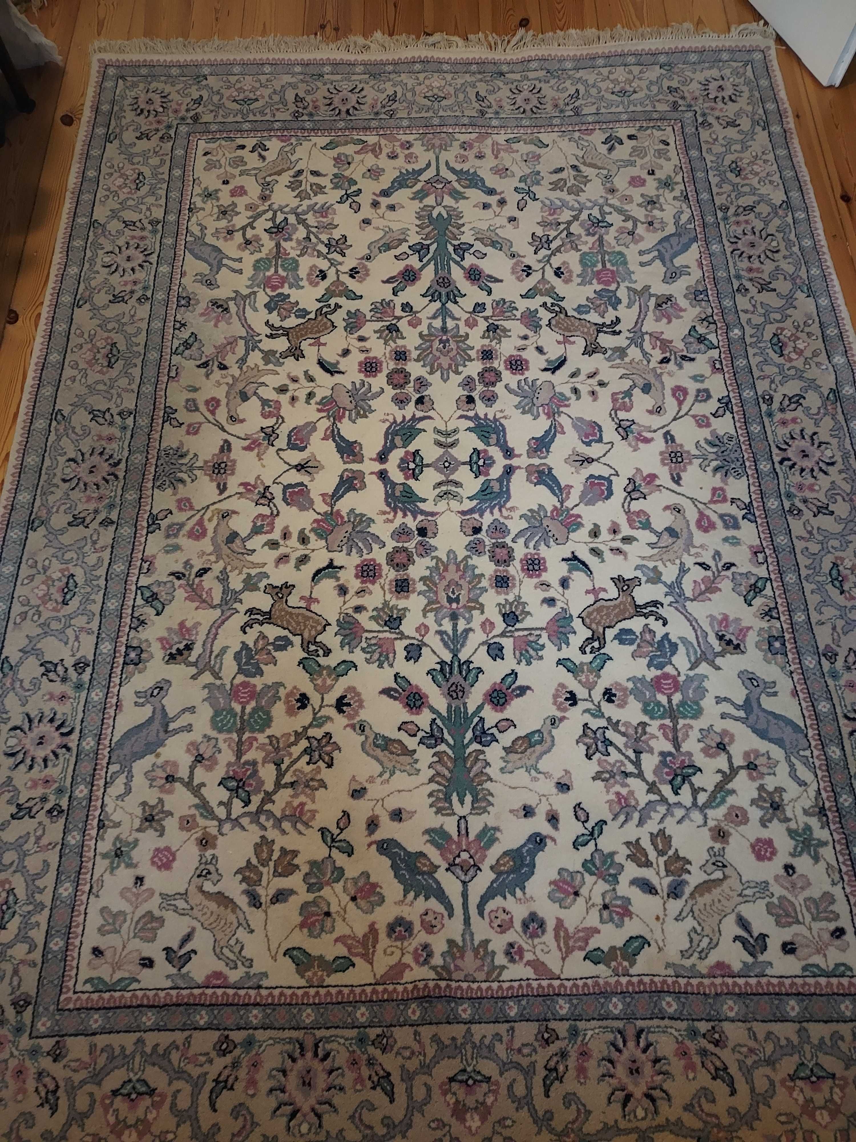 Duży ręcznie tkany wełniny dywan 242/172, ISFAHAN Perski