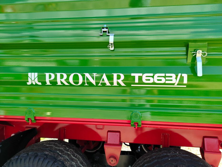 Przyczepa tandem Pronar T663/1 - podwójne burty, stopa hydrauliczna