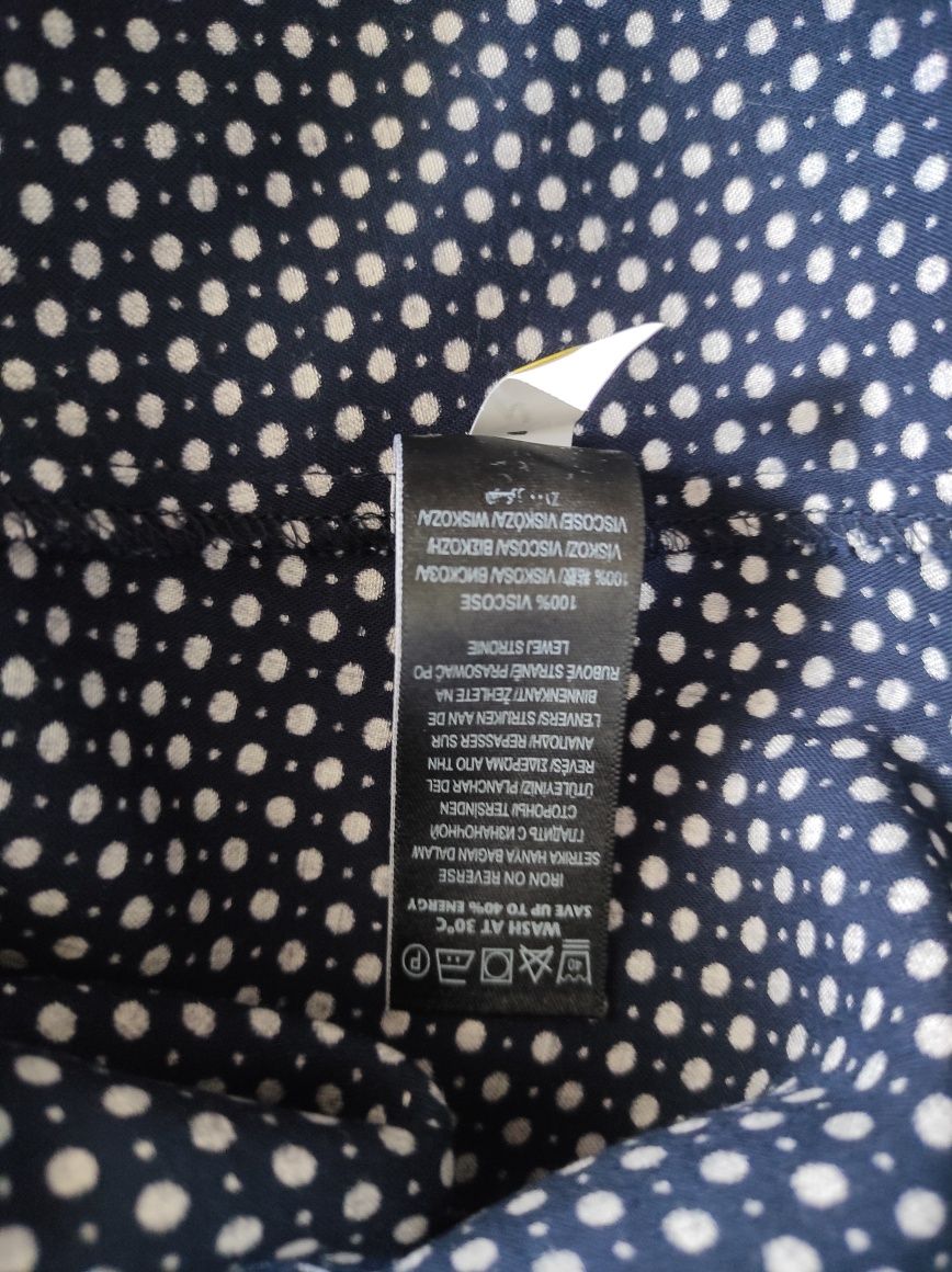 Натуральное легкое платье в горошек от m&s большого размера
