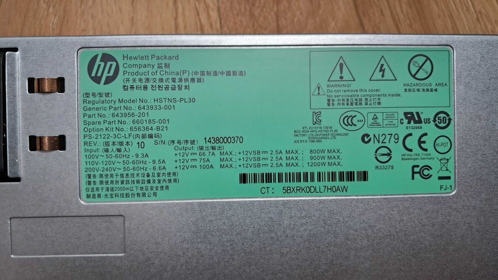Zasilacz HP 1200W HSTNS-PL30