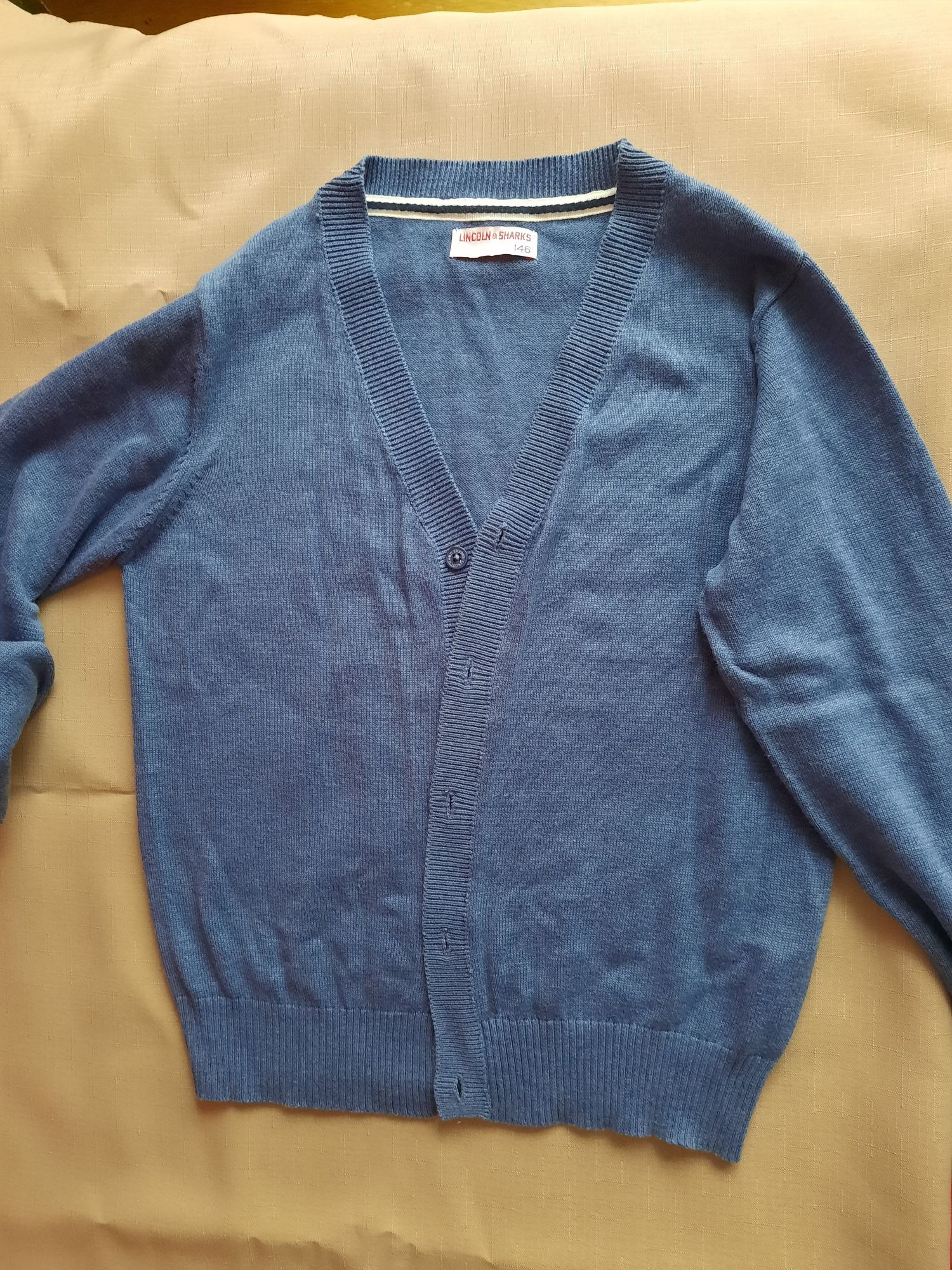 Niebieski chłopięcy sweter wizytowy 5-10-15 rozmiar 146