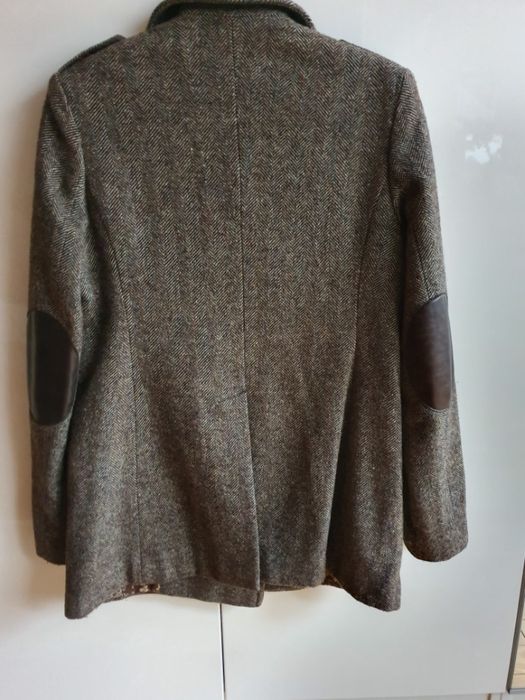 Płaszcz wełniany Liu Jo w jodełkę vintage 36 38