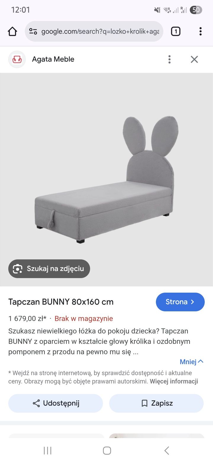 Tapczan buuny w kształcie królika