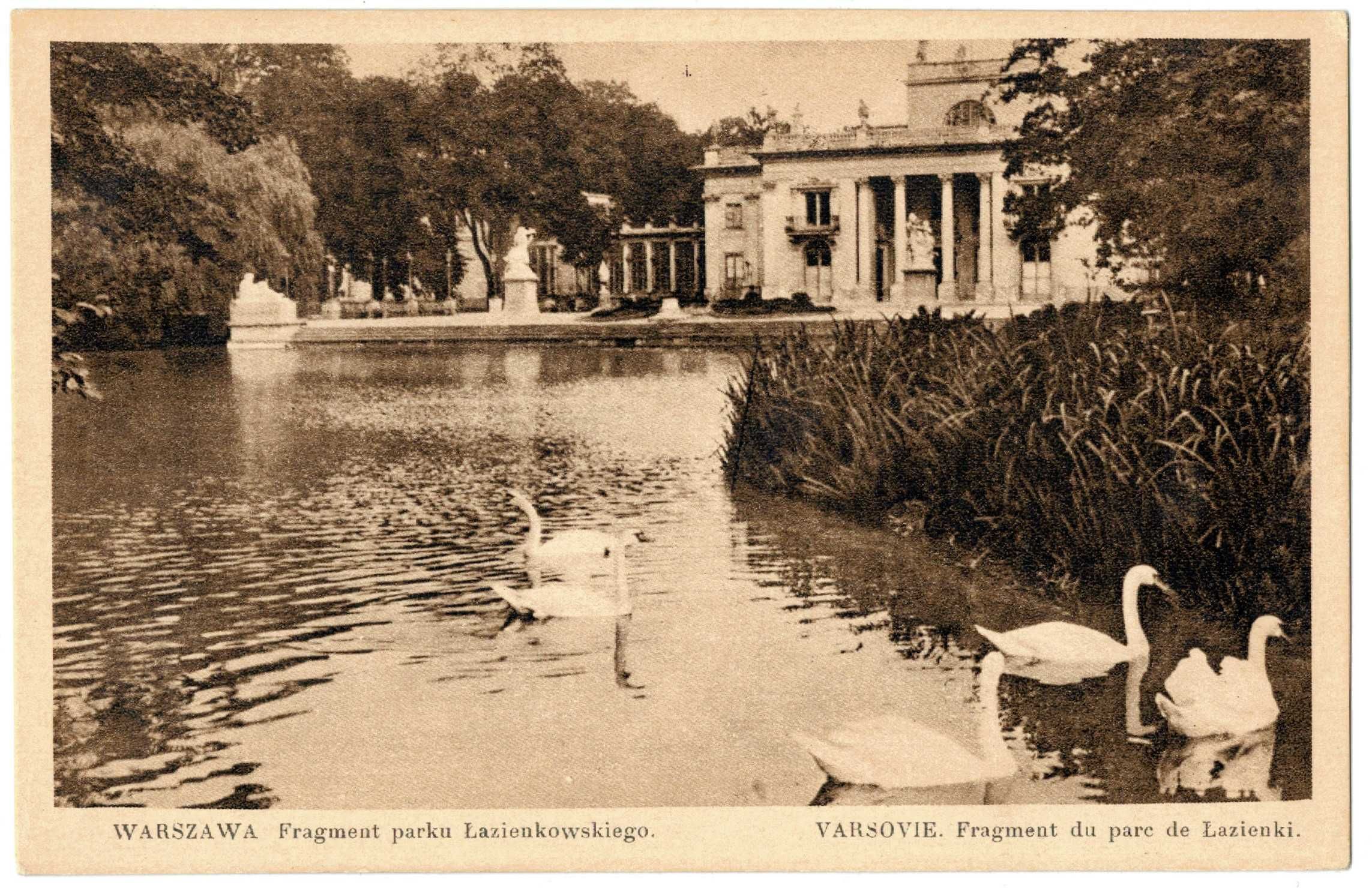 Warszawa - Fragment parku Łazienkowskiego - bez obiegu, piękny stan