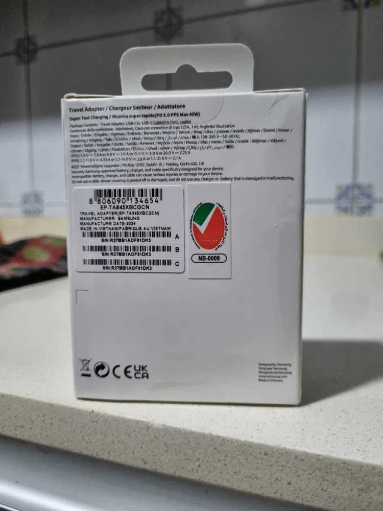 Carregador  Samsung original 45W PD super rapido com cabo C-C