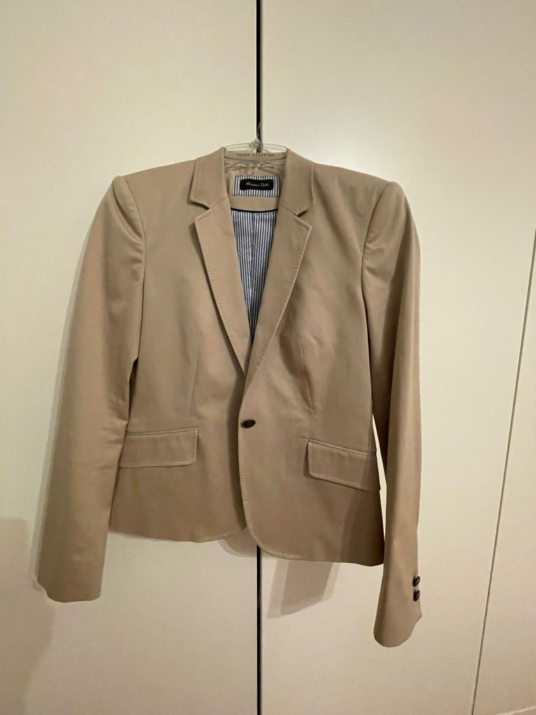 Massimo Dutti klasyczna nowa marynarka beżowa rozm 40