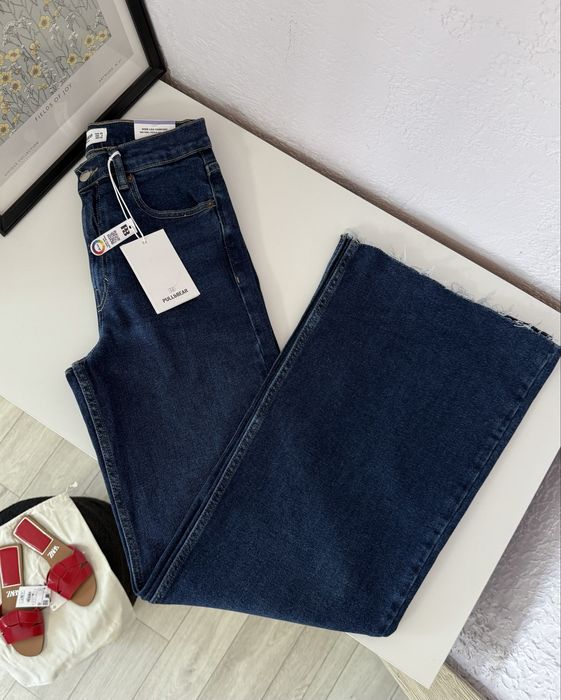 Джинси джинсы pull&bear wide leg flared