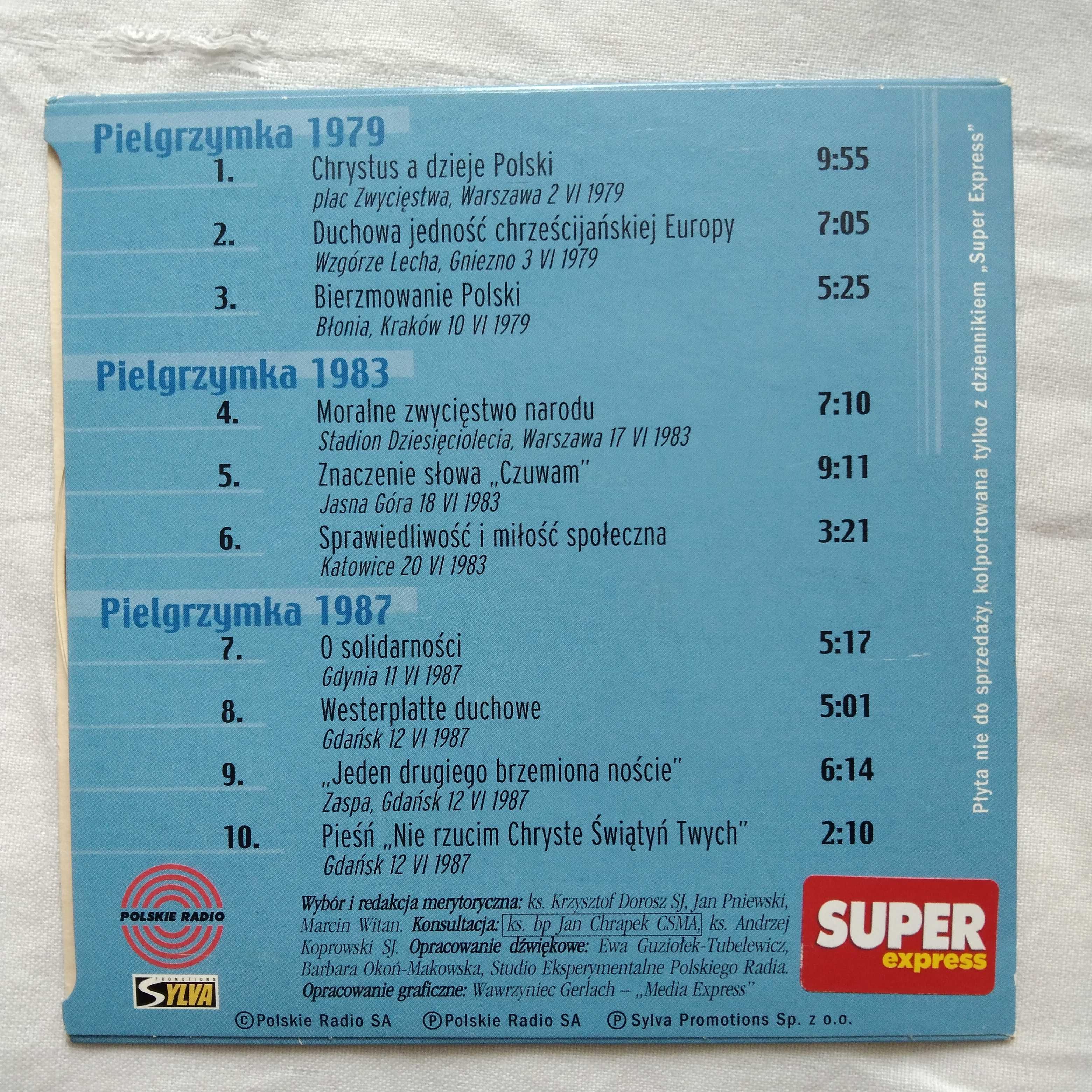 Pielgrzymki Jana Pawła II-Papieża do Ojczyzny , płyta CD .