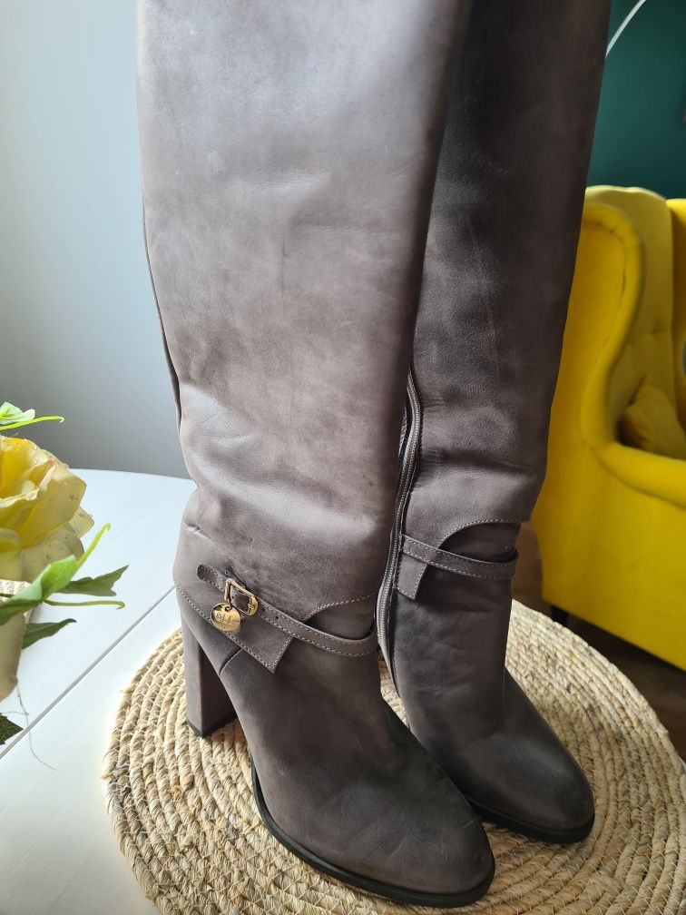 Kozaki buty by ola la kozaki ze skóry  jak patrizia pepe carinii guess