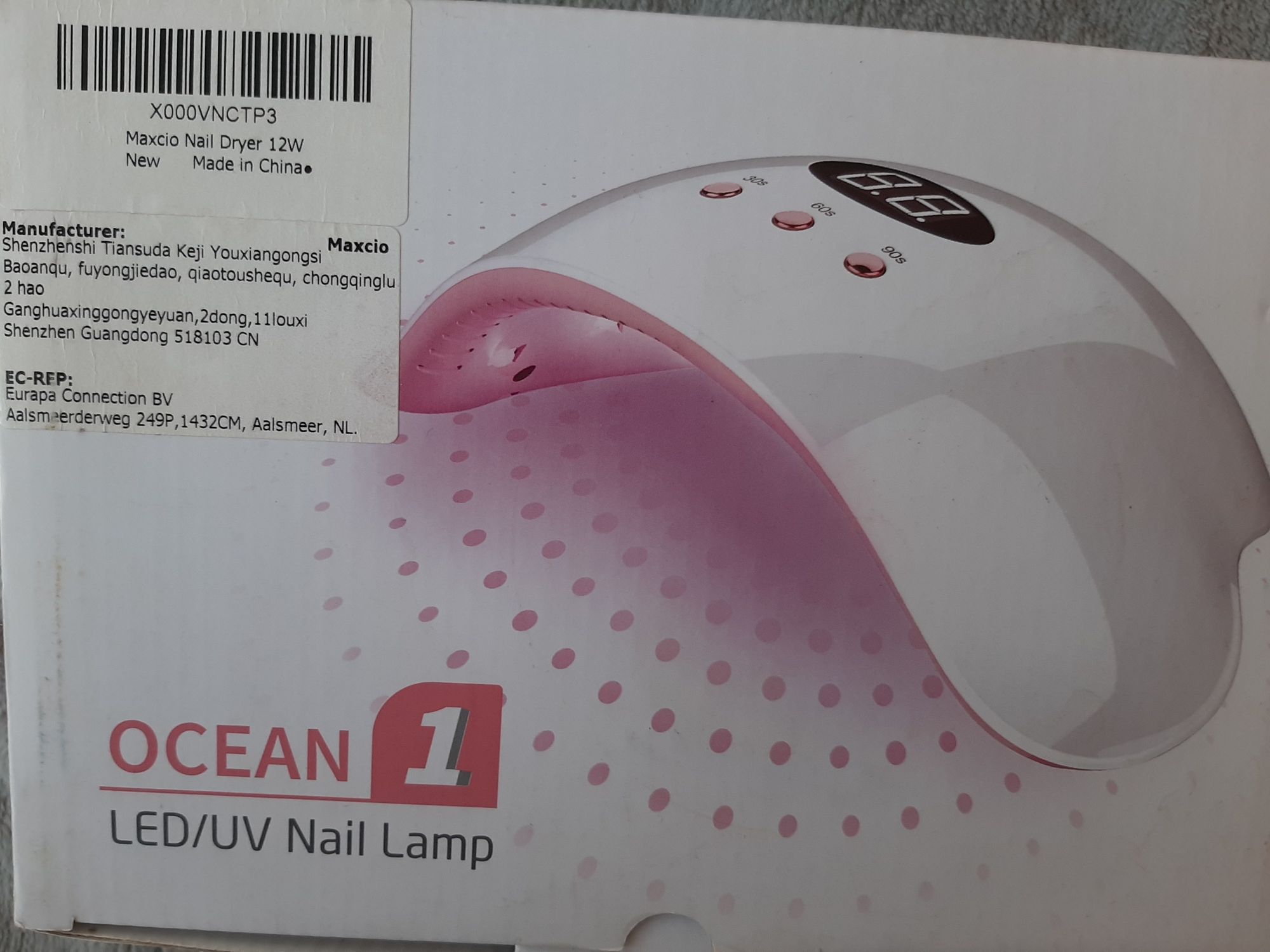 Лампа для ногтей, Ocean 1 UV LED С ТАЙМЕРОМ, ЖК-ДИСПЛЕЙ