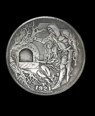 Монета 1921 года Святого Грааля, Монета с Рисунком Рыцаря с Мечом