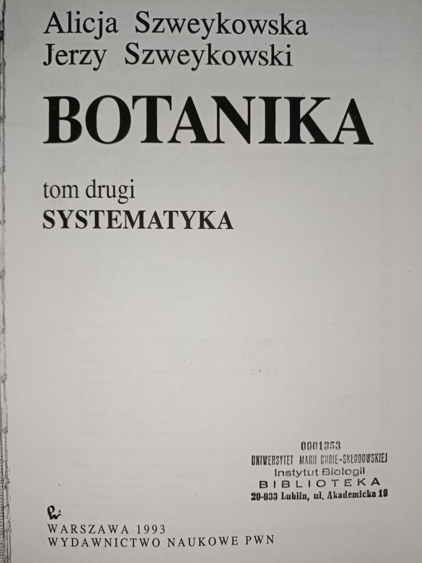 Botanika - Systematyka - A. Szweykowska/J. Szweykowski