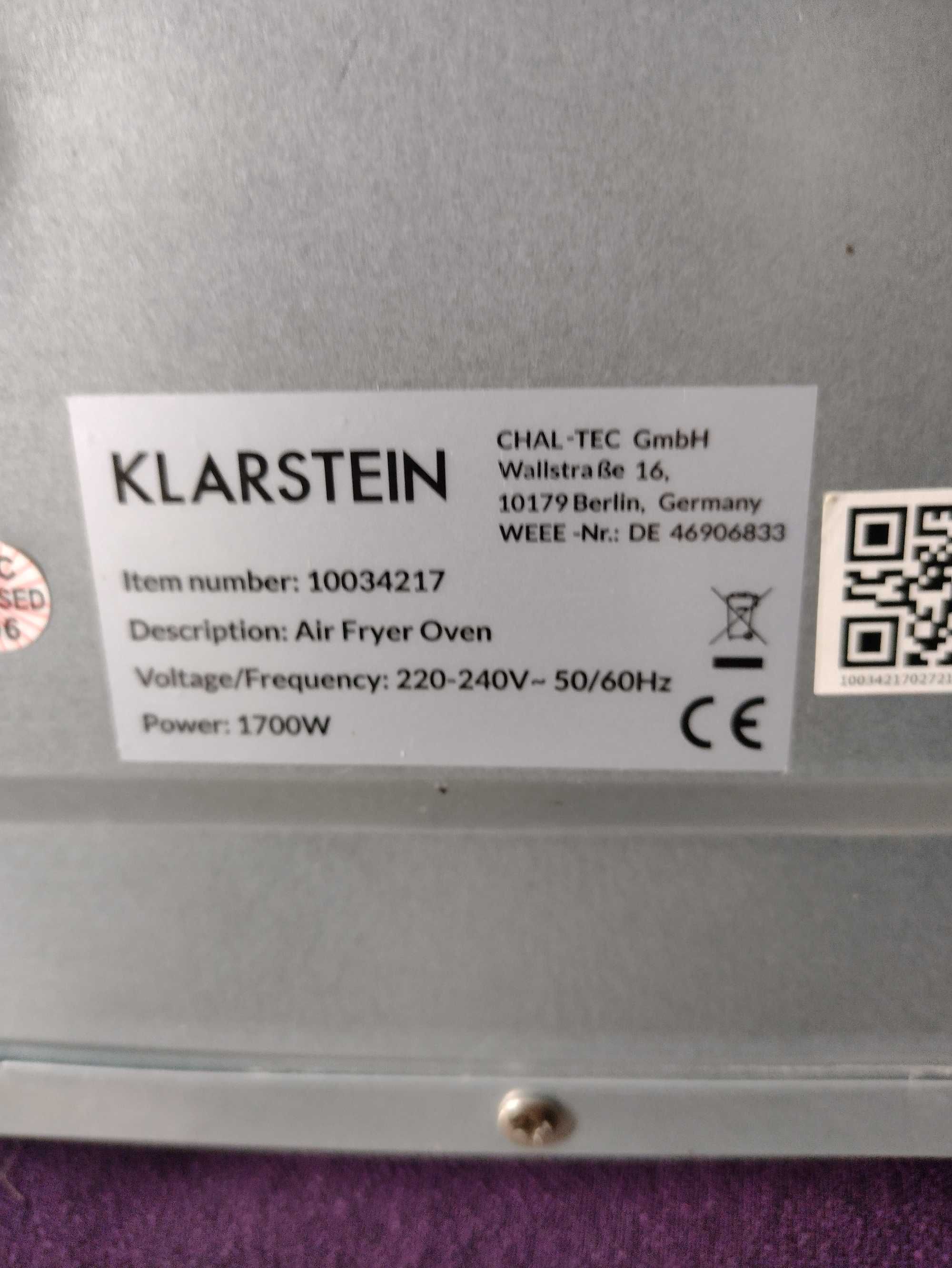 Аерогриль-фритюрниця KLARSTEIN AeroVital Cube Chef 1700 Вт (10034217)