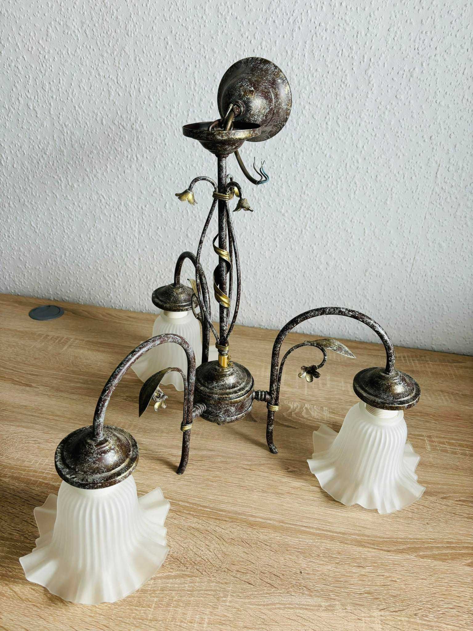 Żyrandol mosiężny Kwiaty lampa sufitowa