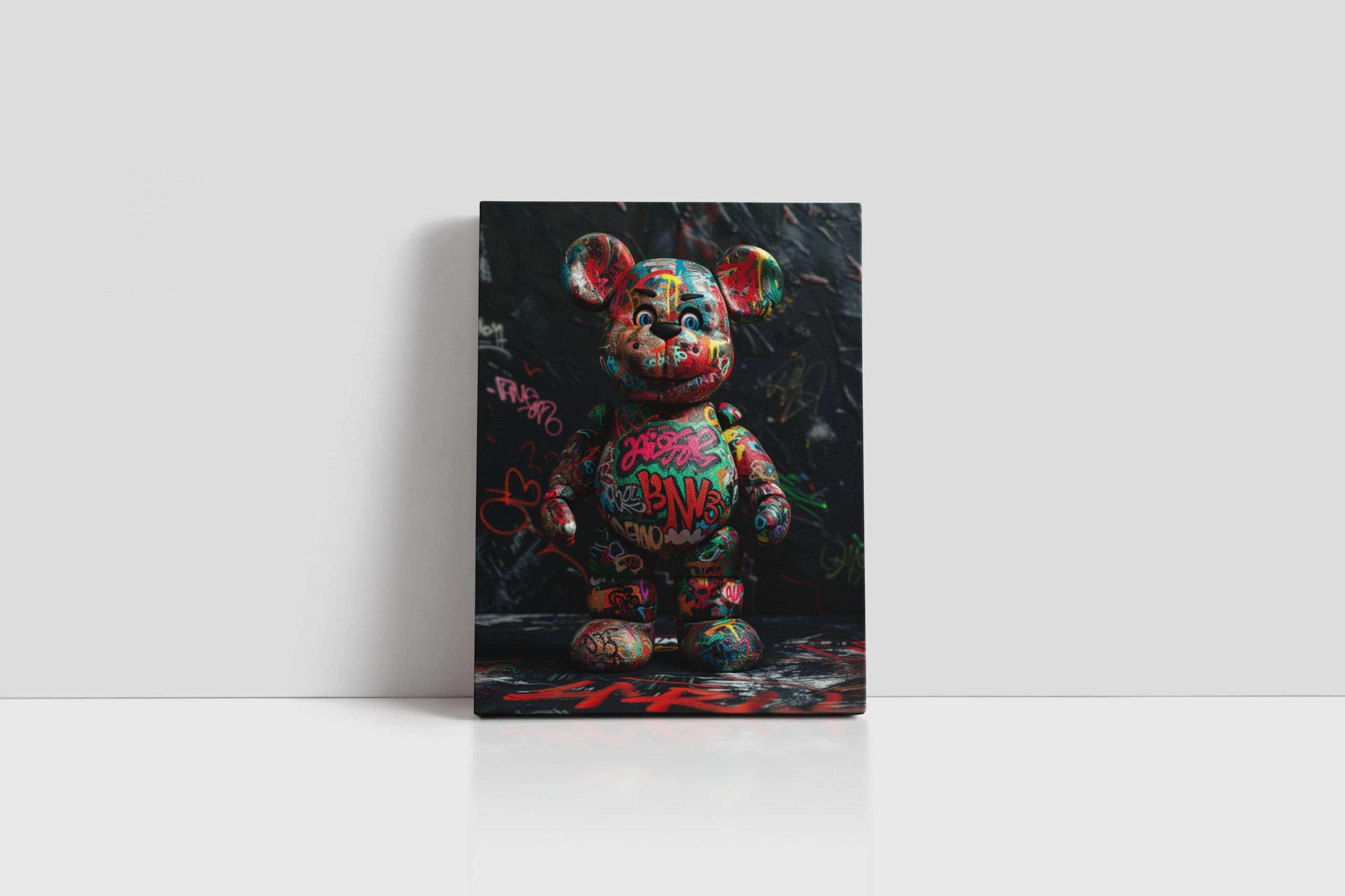 Obraz na płótnie "Grafitti Miś" 60x80 cm - nowoczesny design do wnętrz