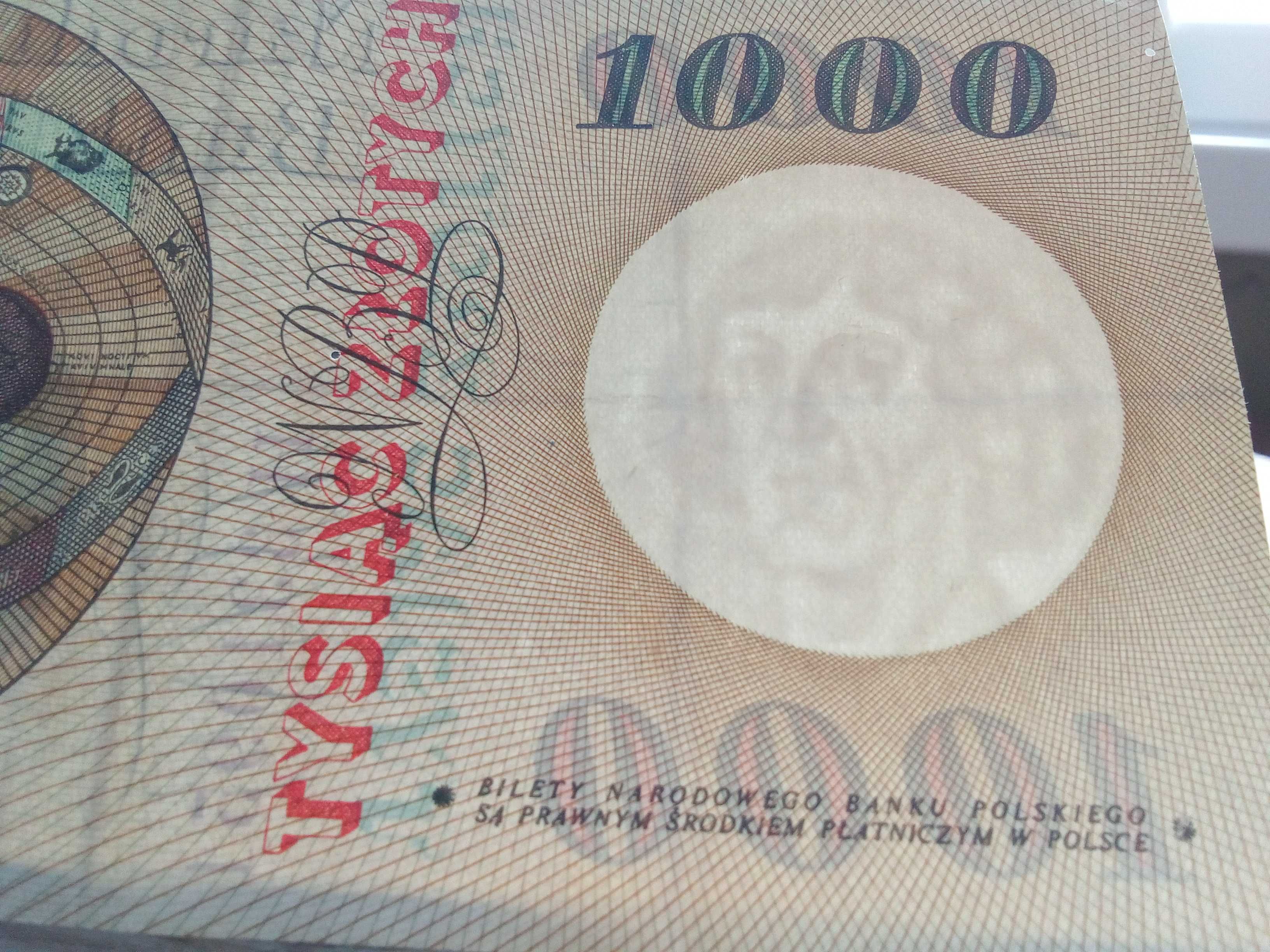 Banknot 1000 złotych 1965 rok seria H rzadki.