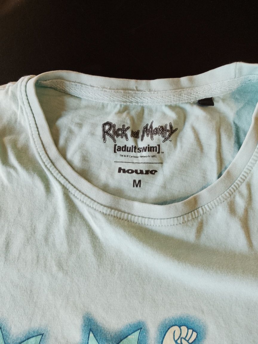 Turkusowa koszulka z nadrukiem Rick & Morty