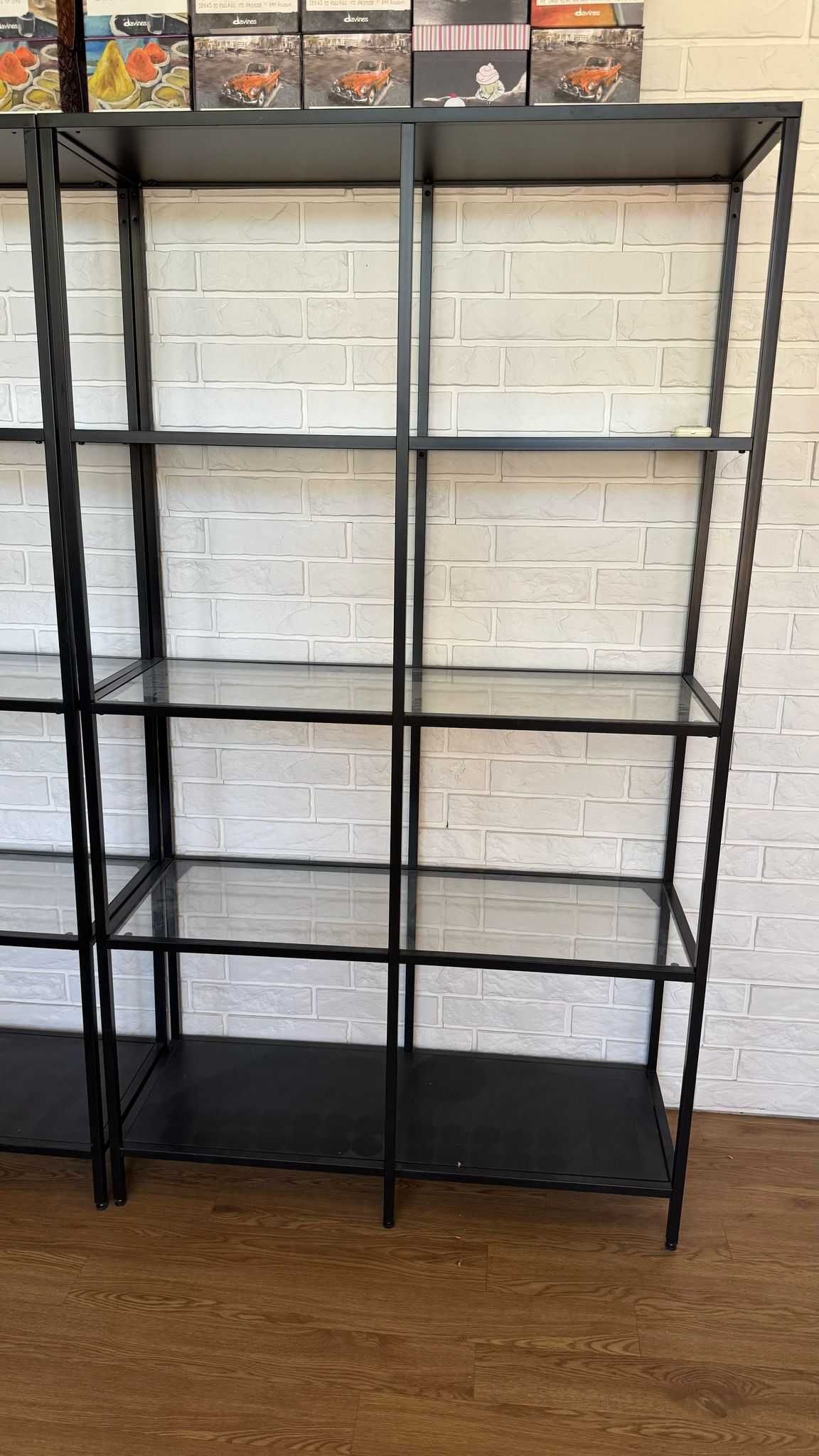 Regały metalowo-szklane – zestaw 5 sztuki – nowoczesny design