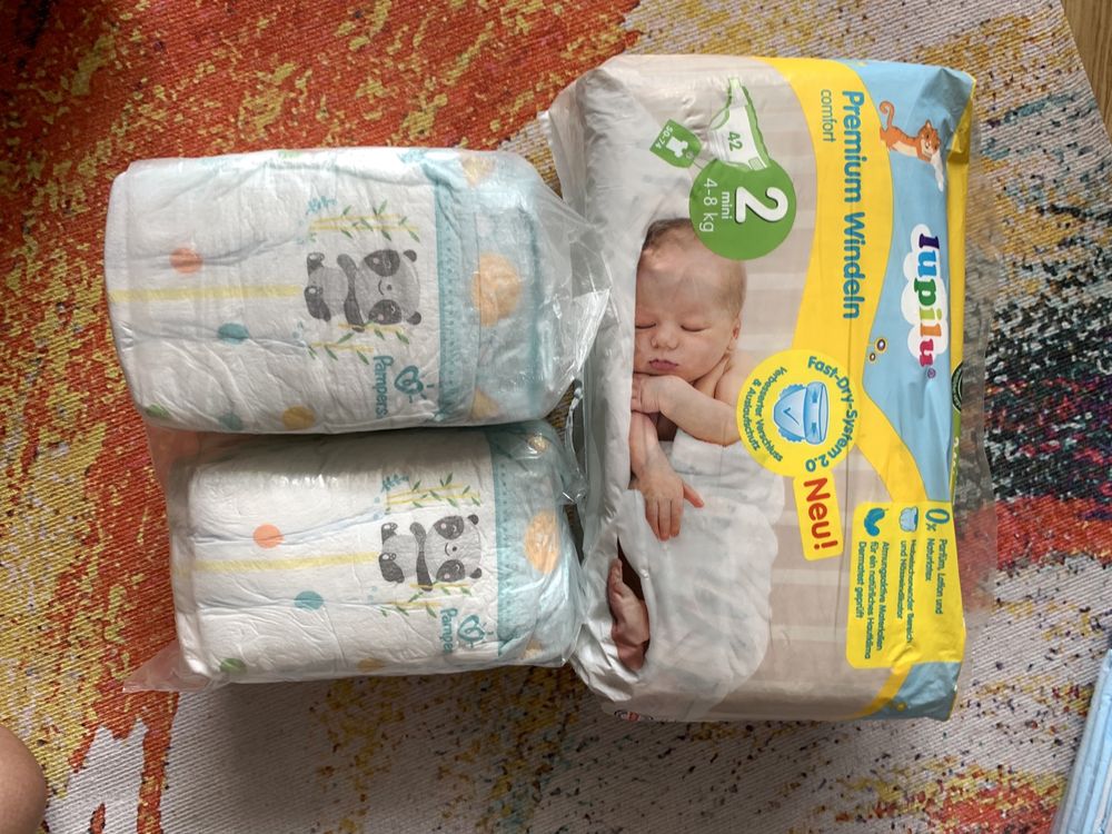 Памперси 2 lupilu 42шт та pampers 2  розмір