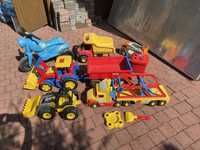 Zabawki na podwórko, motor, traktor z przyczepa