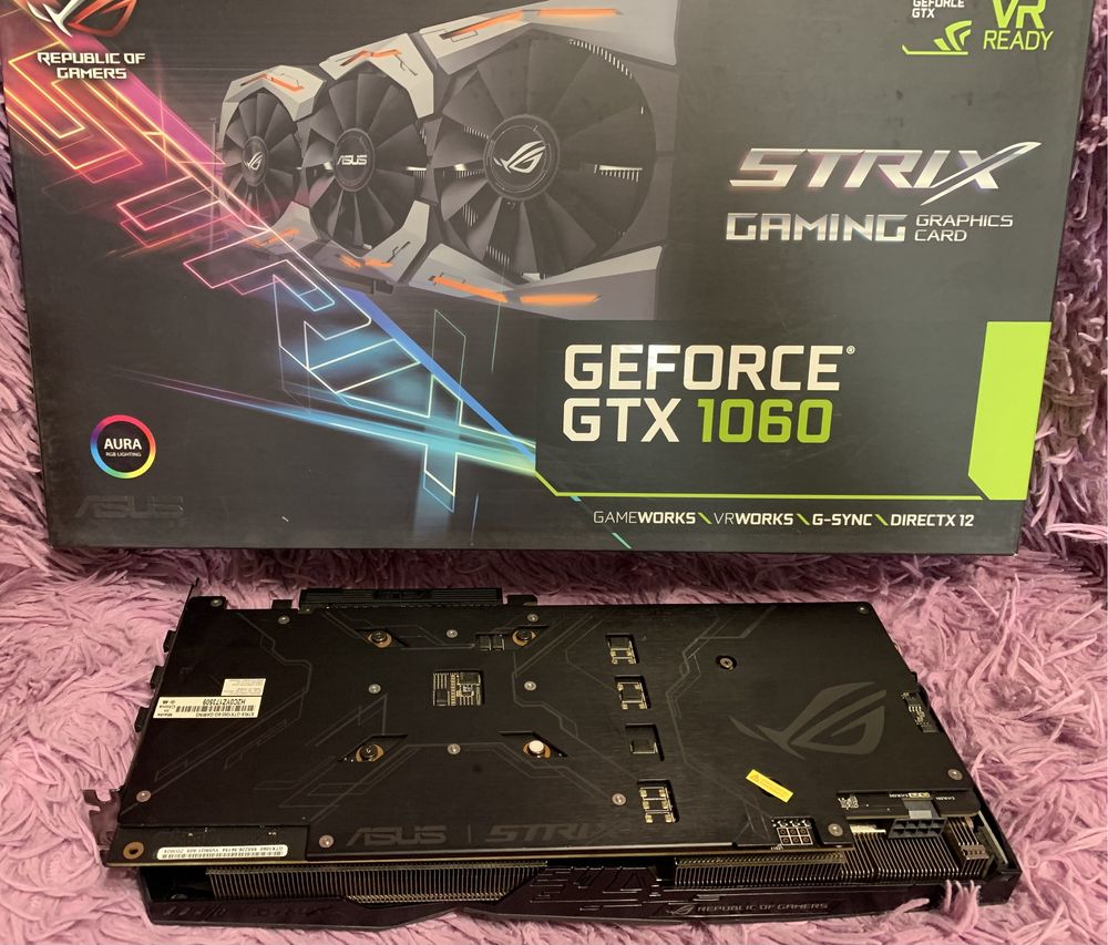 Відеокарта GTX Asus 1060 Strix 6gb топ охолодження.