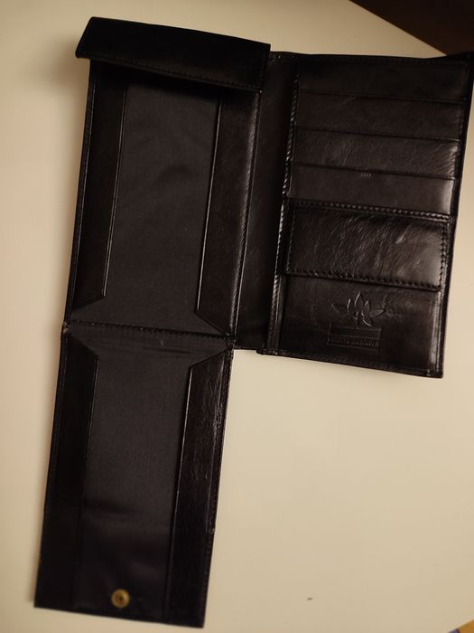 Carteira em pele, para cartões e cheques