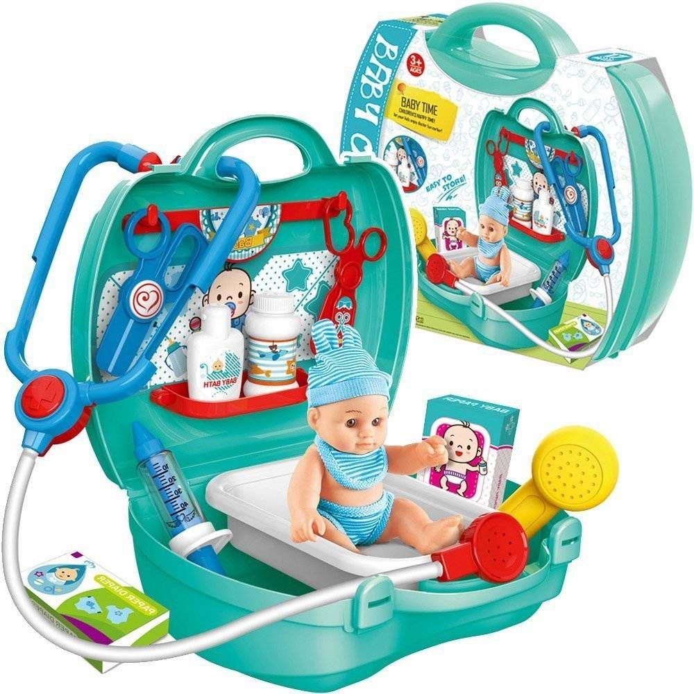 lekarz doktor zestaw lekarski walizka +lalka bobas