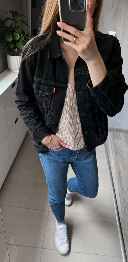 Levi’s kurtka jeans katana czarna ciemna premium