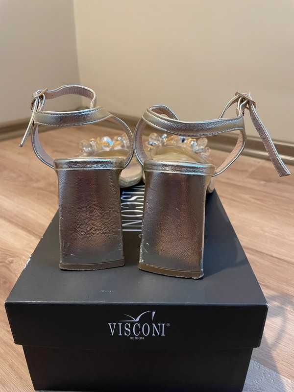 Sandały na wysokim obcasie firmy Visconi (rozmiar 40)