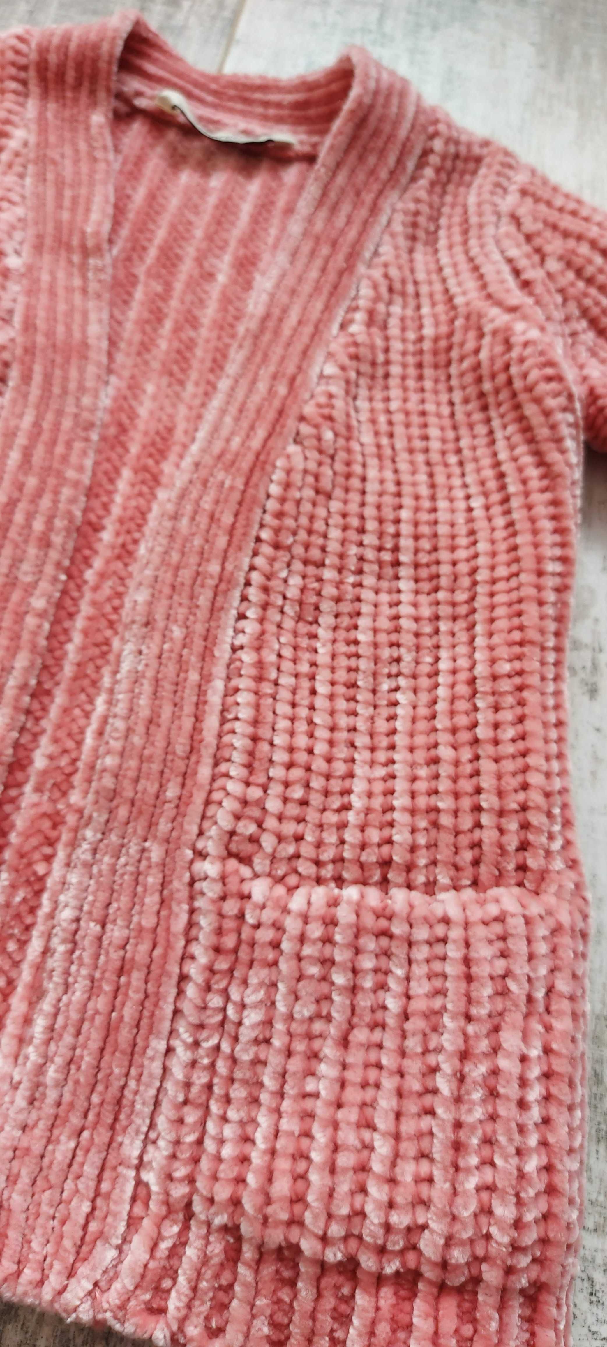Mięciutki ciepły różowy sweter 80-86cm 12-18m-cy George