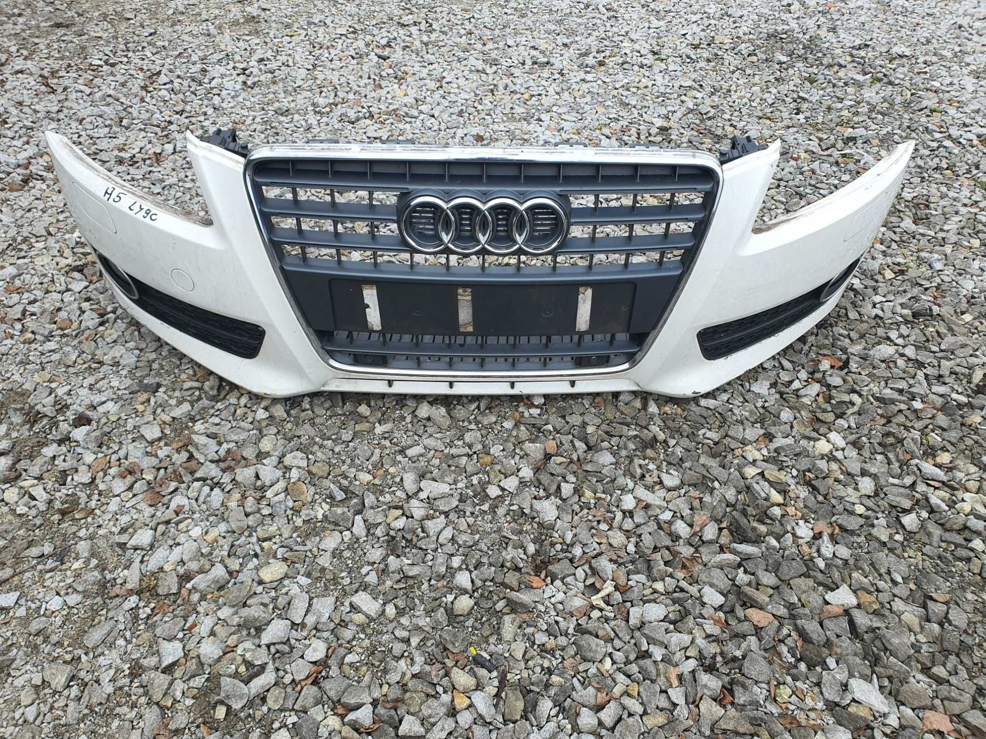 Audi A5 zderzak przód biały LY9C czujniki PDC!!! spryski KSENON!!!