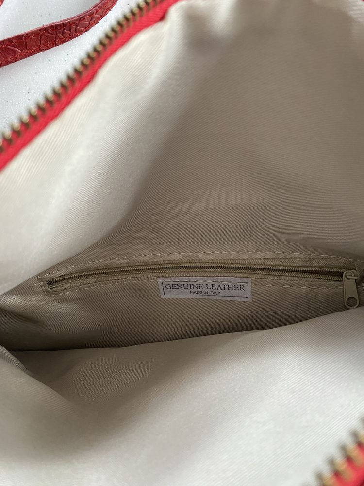 kopertówka skóra czerwona made in italy