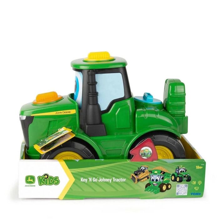John Deere traktor Johnny na kluczyk TOMY pudełko,259x239 mm