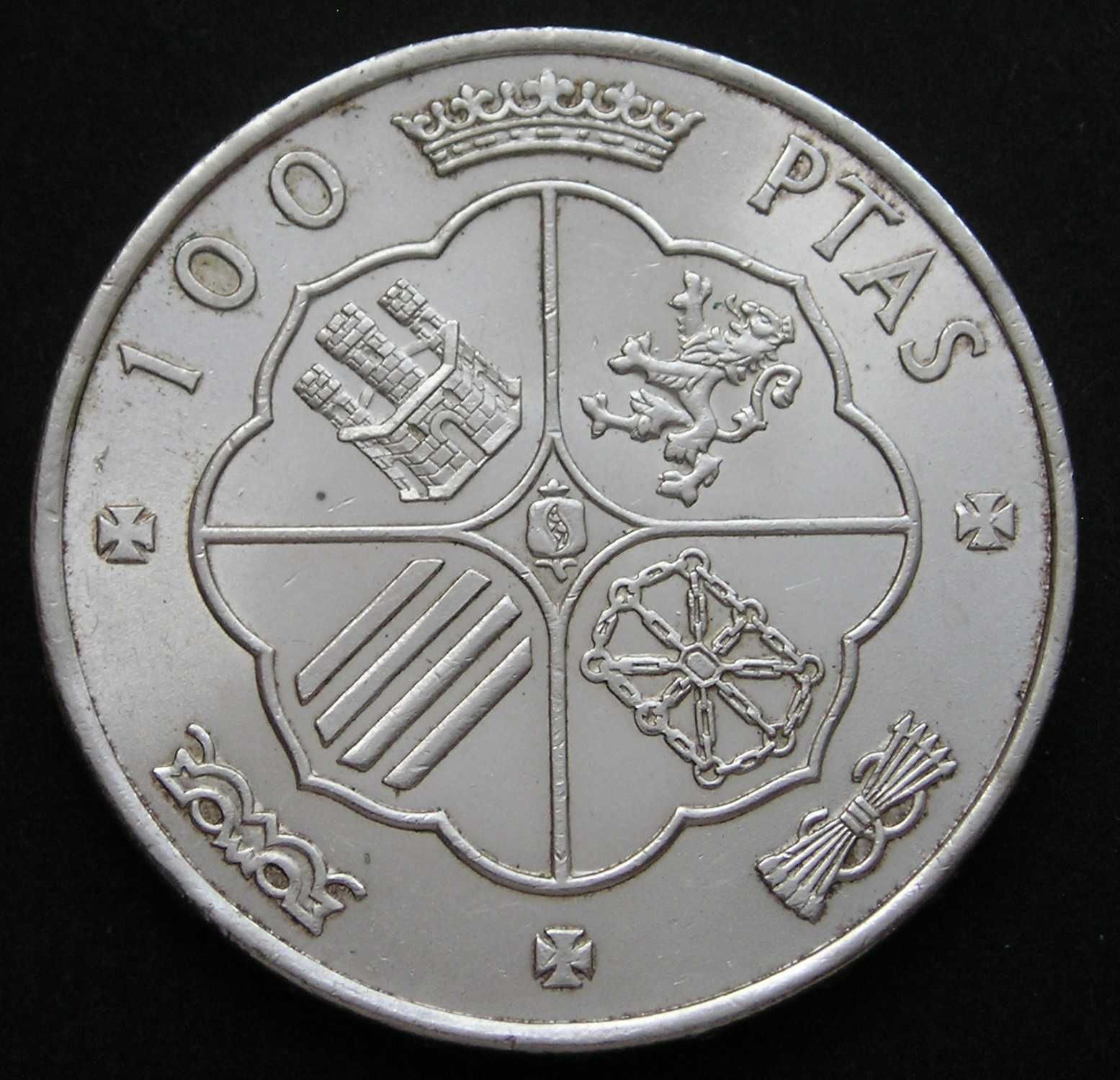 Hiszpania 100 peset 1966 - Francisco Franco Caudillo - srebro