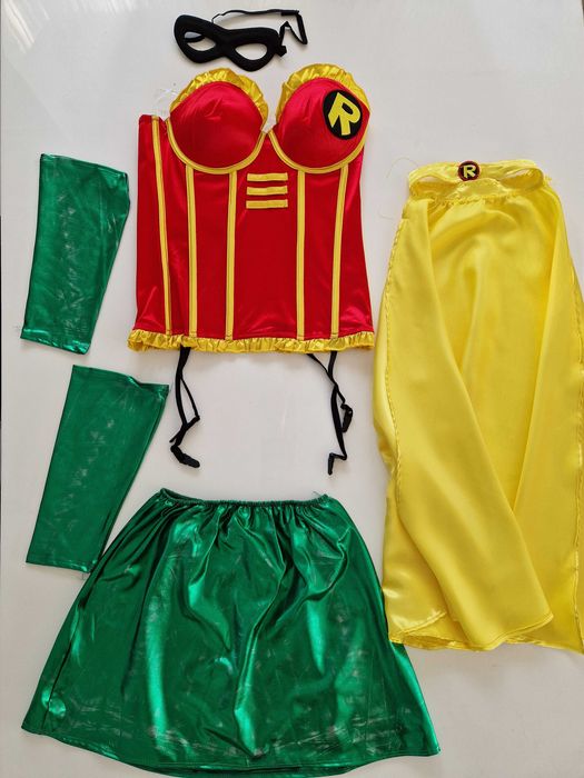 Halloween Karnawał Robin przebranie kostium damski peleryna