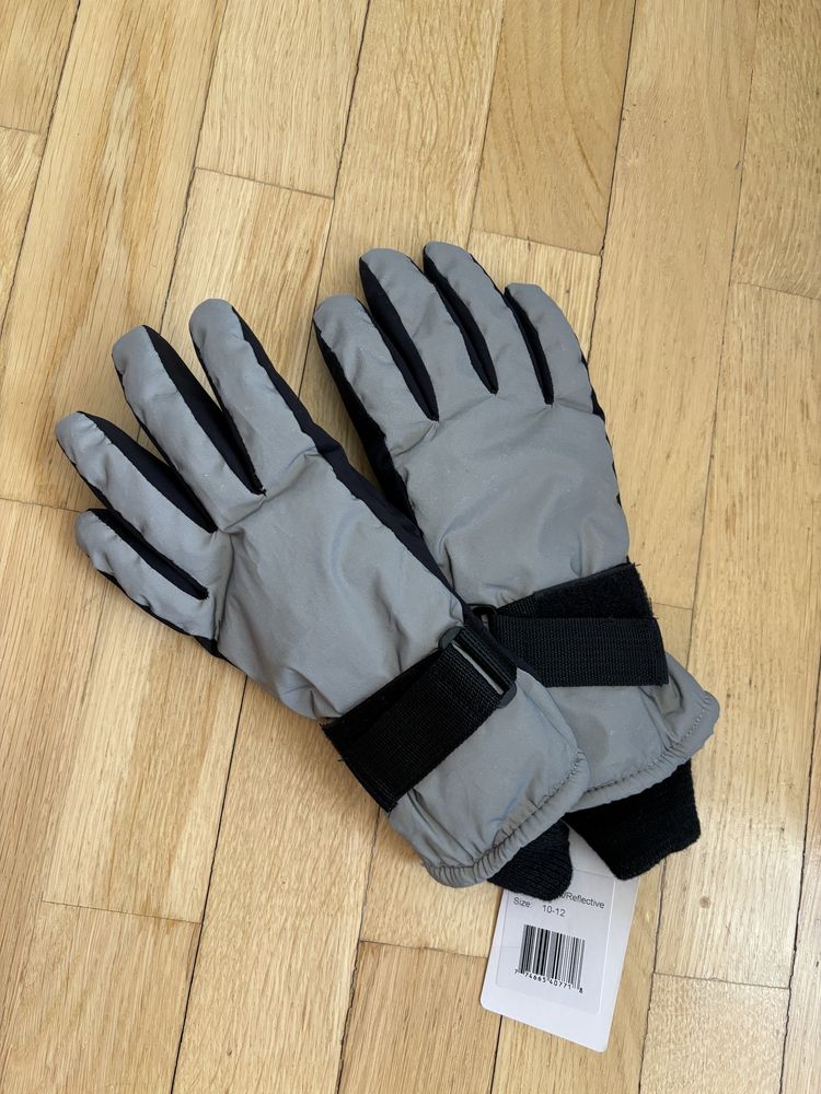 Szare rękawiczki zimowe termofibra