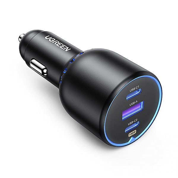 Ładowarka samochodowa Ugreen Cd293/2x Usb-c Pd i 1x Usb-a 130w - czarn